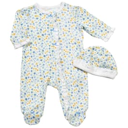 Baby Girl &#40;NB-9M&#41; Little Me&#40;R&#41; Dainty Blossoms Footie w/ Hat