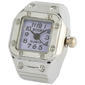 Womens Silver-Tone Purple Square Dial Ring Watch - RWSBV-04 - image 1