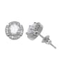 Sterling Silver Cubic Zirconia Stud Earrings - image 1