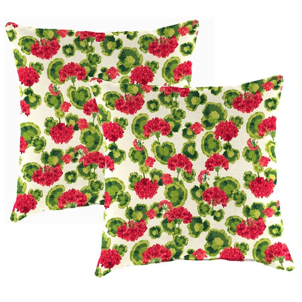 Jordan Manufacturing 2pk. Geranium Floral Outdoor Throw Pillows