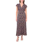 Womens MSK Flutter Cap Sleeve Floral Maxi Godet Dress - image 1