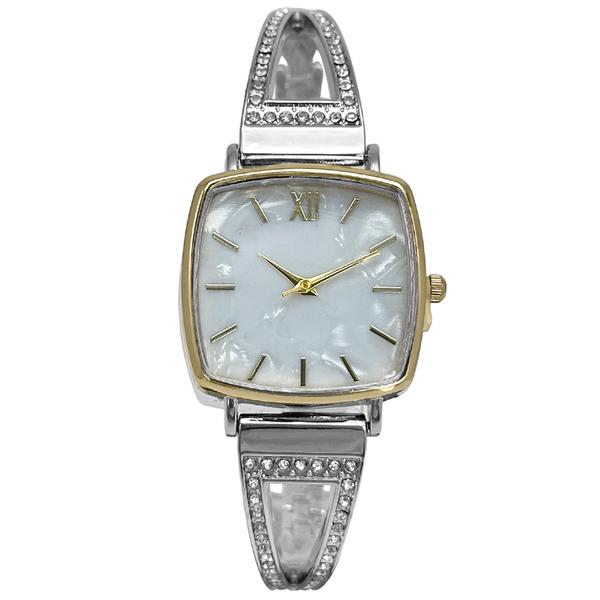 Womens Two-Tone Mother of Pearl Dial Gold Watch - LWBN11BV - image 