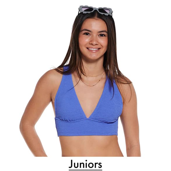 Cali Chic Junior's Swimsuit Celebrity Grayish Sports Bra Tankini