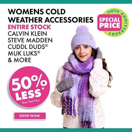 50% less women’s accessories 