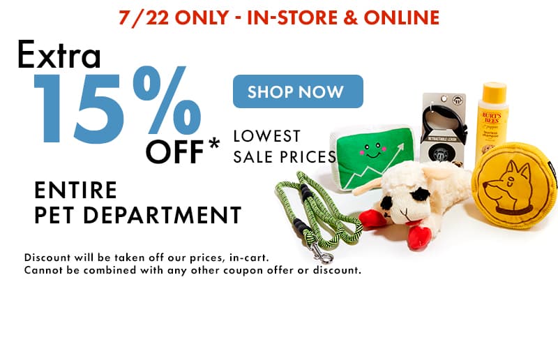 Extra 15% OFF Pet Department