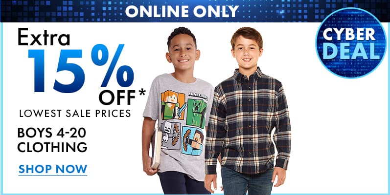  Extra 15% off Boys Clothing