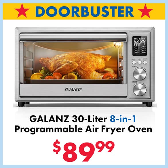 GALANZ® 30-Liter 8-in-1 Programmable Air Fryer Oven