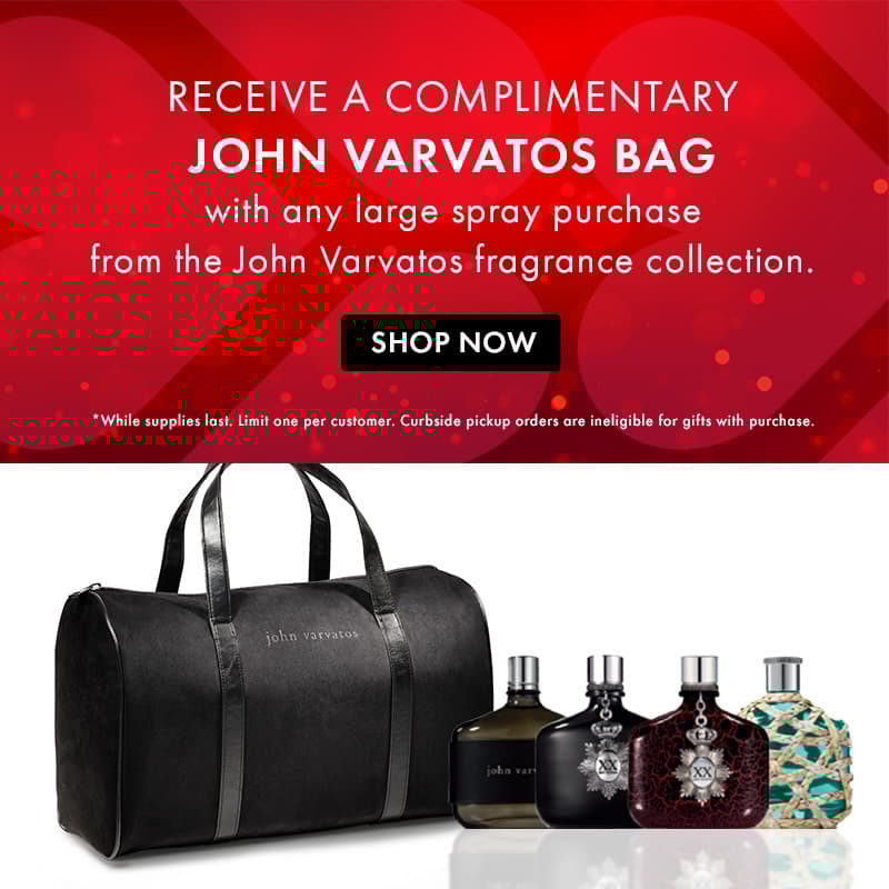 FREE Tote Bag with any large spray purchase from the John Varvatos fragrance collection.