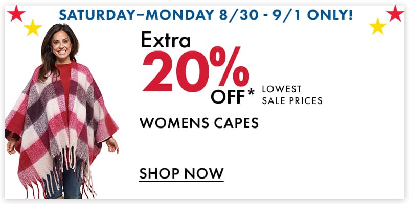 Extra 20% off Womens Capes