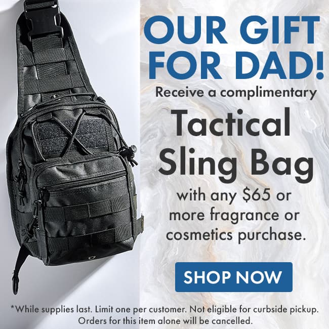 FREE Tactical Sling Bag with any $65 or more fragrance or cosmetics purchase