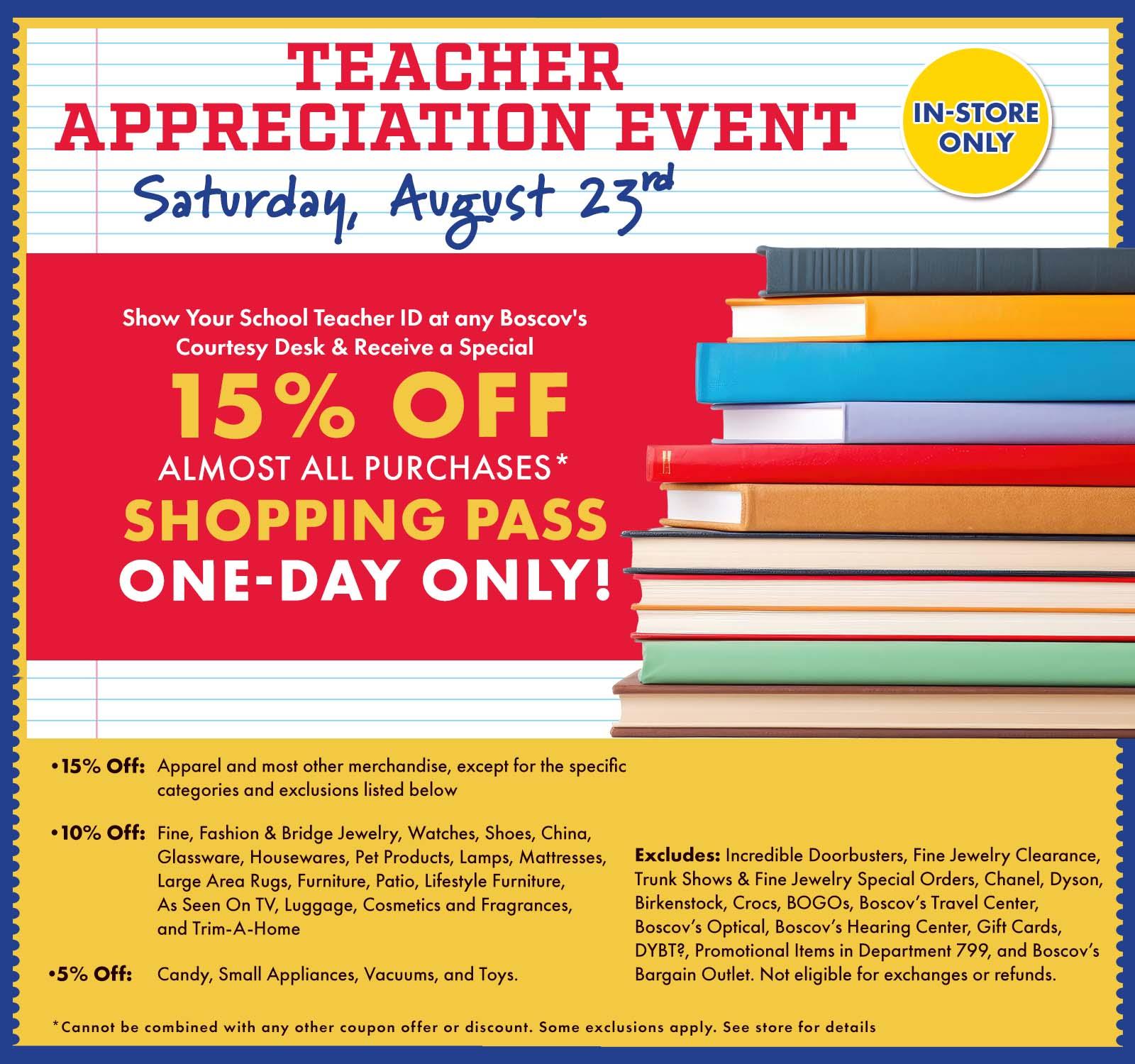 Extra 15% Off Teacher Appreciation Event