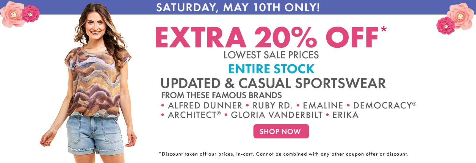 Extra 20% off Select Womens Fashion