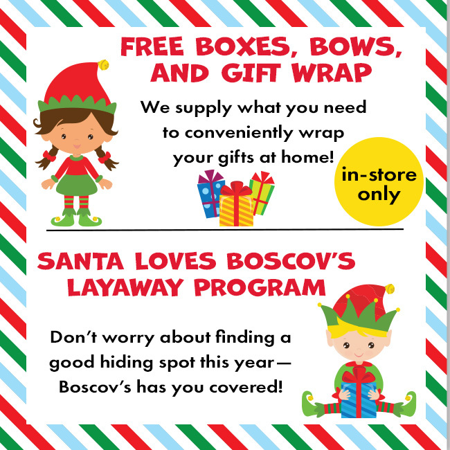 Free layaway and gift wrap in store!