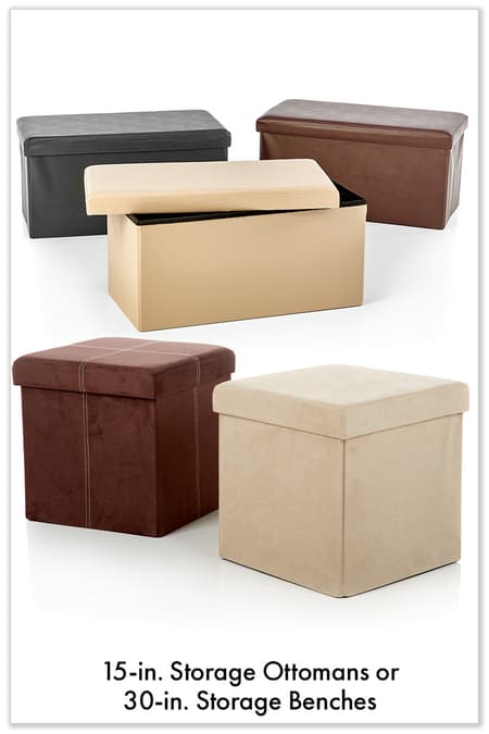 15-in. Storage Ottomans or 30-in. Storage Benches