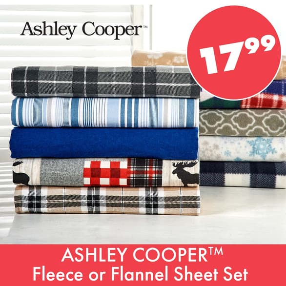 Ashley Cooper Fleece and Flannel Sheets 