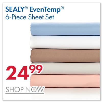 SEALY® EvenTemp® 6-Piece Sheet Set $24.99