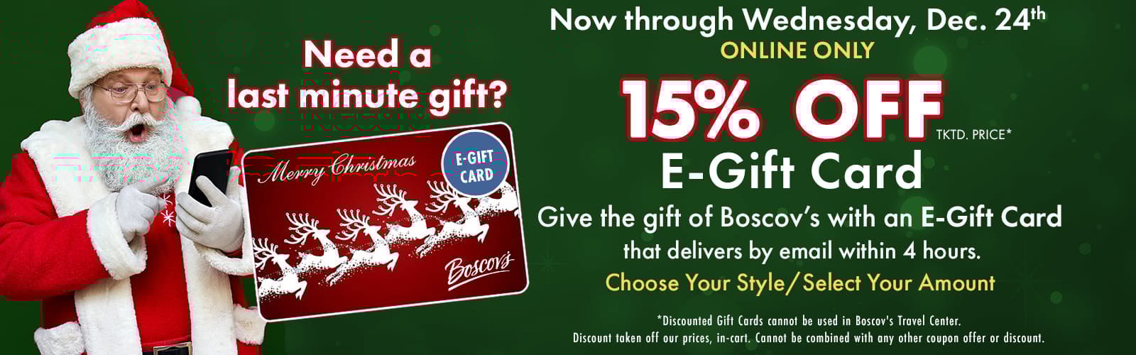 15% off E-Gift Card