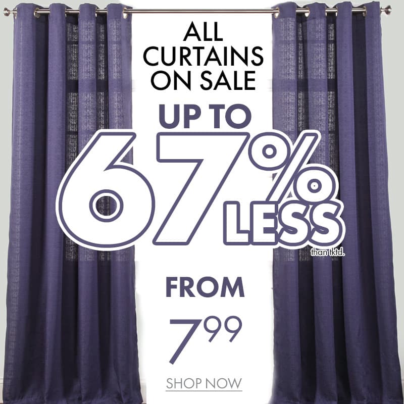 ENTIRE STOCK CURTAINS ON SALE From $7.99