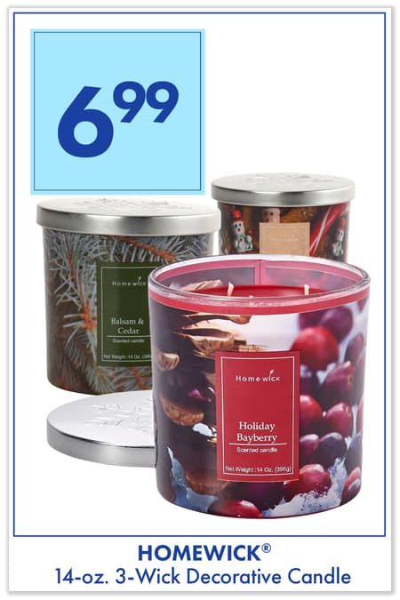 HOMEWICK® 14-oz. 3-Wick Decorative Candle $6.99