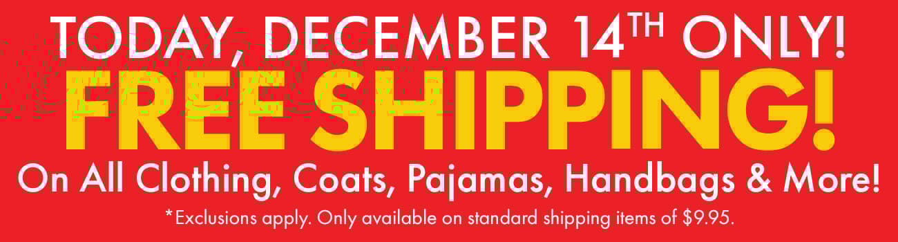 Free Shipping Today Only