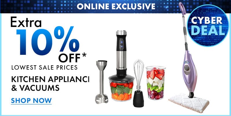 Extra 10% Off online only kitchen appliances, vacuums & personal care