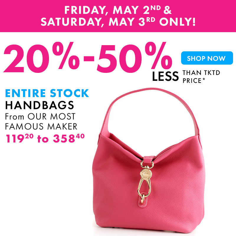 20% - 50% off Entire Stock of Handbags