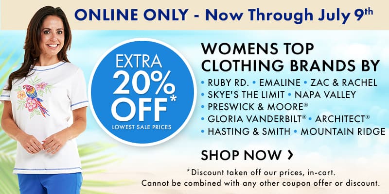 Extra 20% off Womens Clothing Brands