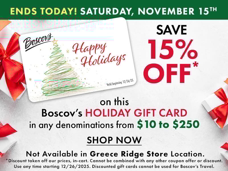 Extra 15% off holiday gift card