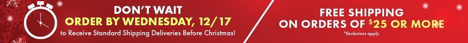 Free Shipping $25 or more