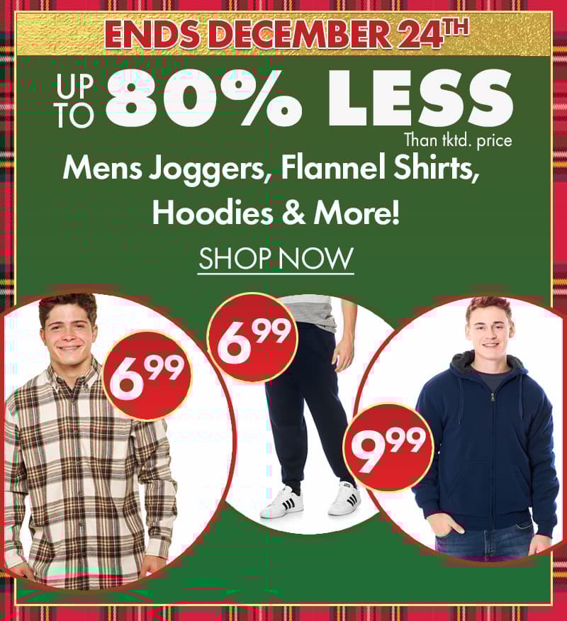 Ends 12/21 Up to 80% less than…Mens Gildan Sweatshirts, Sherpa Hooded Jackets, Architect Jeans & more!