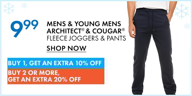 Mens & Young Mens ARCHITECT®
& COUGAR® Fleece Joggers & Pants
