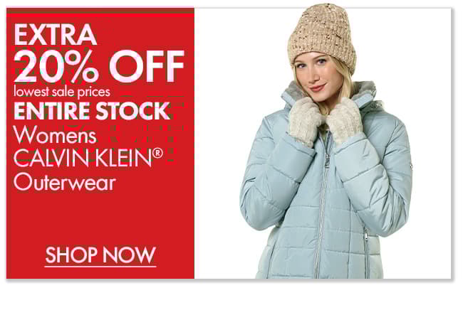Extra 20% Off Womens Calvin Klein Outerwear