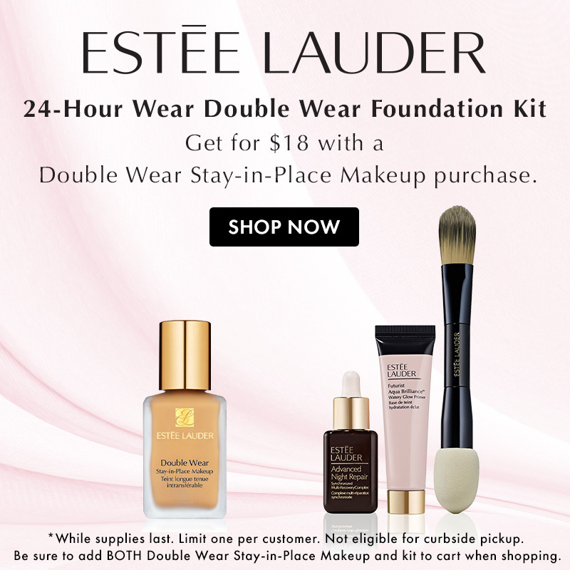 Estee Lauder Double Wear Foundation Kit just $18 with a Double Wear Stay-in-Place Makeup purchase.