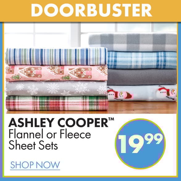 Ashley Cooper Fleece or Flannel Sheets