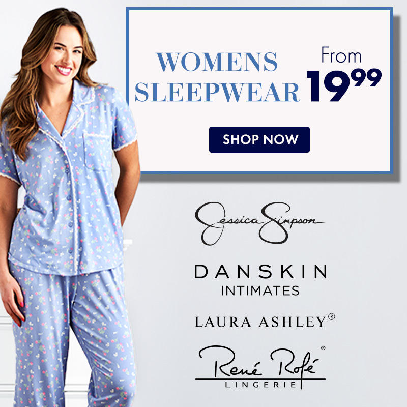 Shop Womens Sleepwear by Jessica Simpson, Laura Ashley, Danskin, Rene Rofe