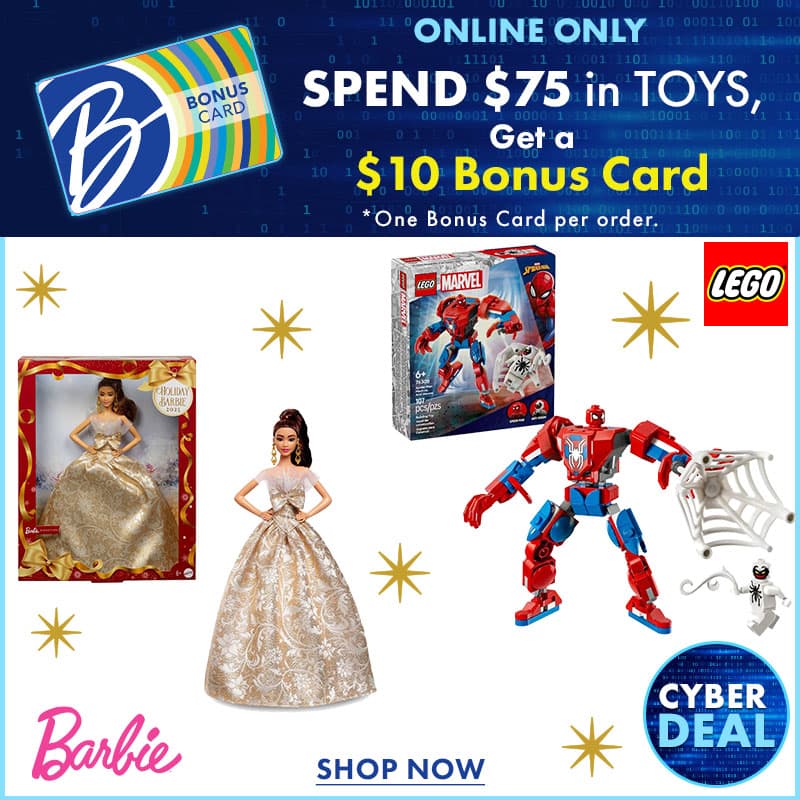 Spends $75 or more in Toys, Get a $10 Bonus Card