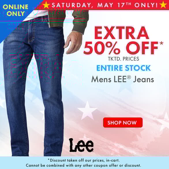 Extra 50% OFF Mens Lee Jeans 