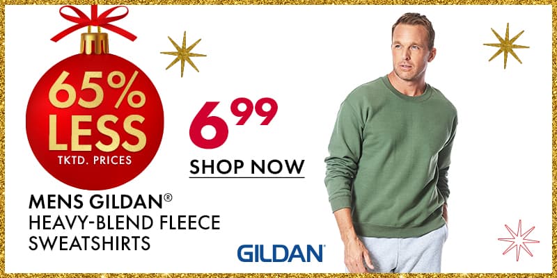 65% less than…
Mens GILDAN® Heavy-Blend Fleece Sweatshirts 