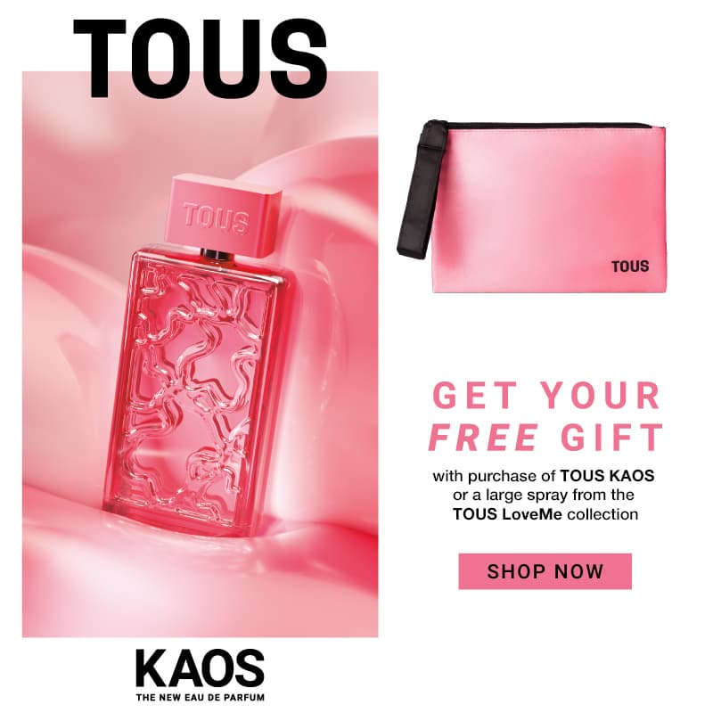 FREE Case with purchase of the new Tous Kaos or a large spray from the Tous LoveMe Collection.