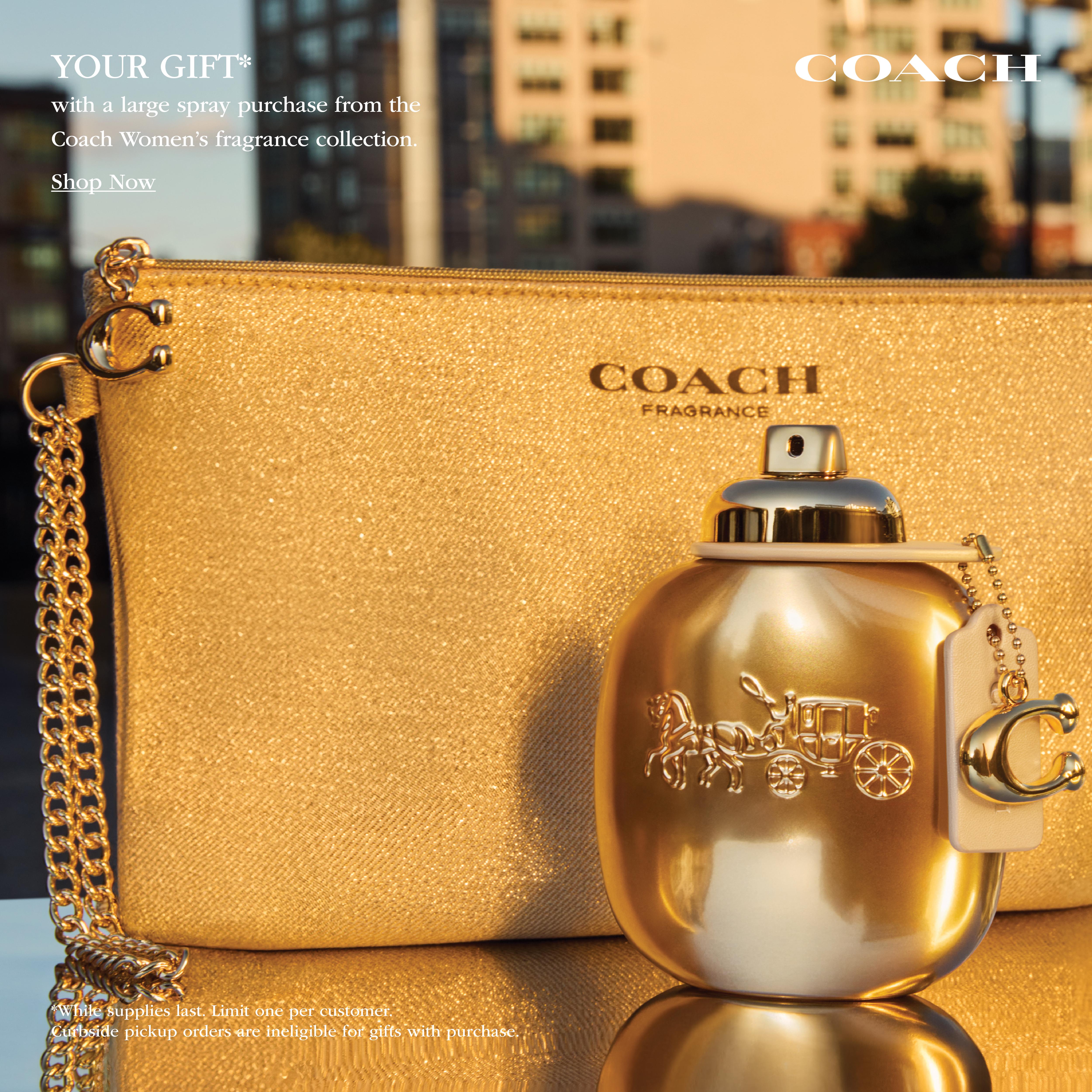 FREE Evening Wristlet with the purchase of a large spray from Coach Women's fragrance collection.