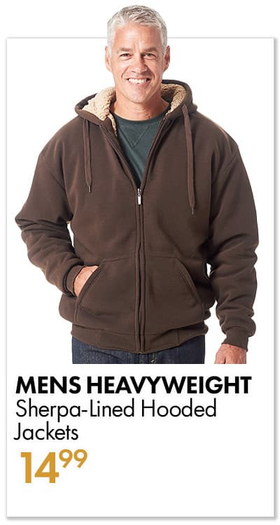 Mens Heavyweight Sherpa-Lined Hooded Jackets