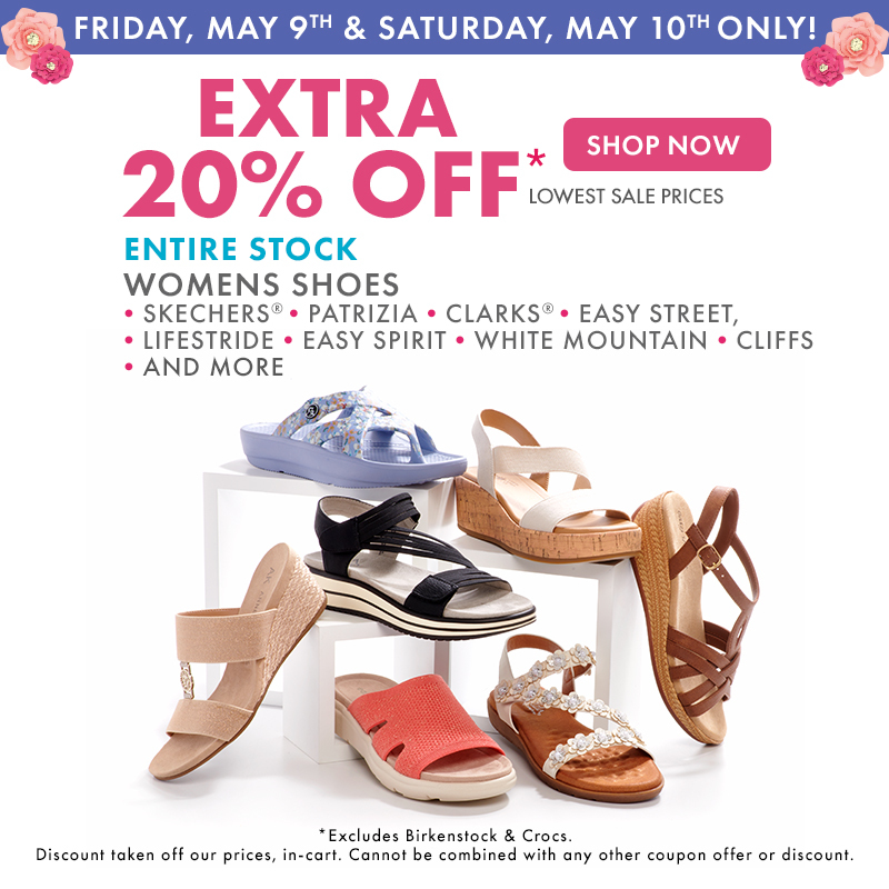Extra 20% OFF Womens Select Shoes 
