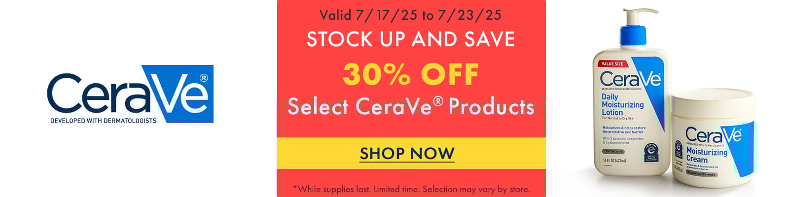 30% Off Select CeraVe Products