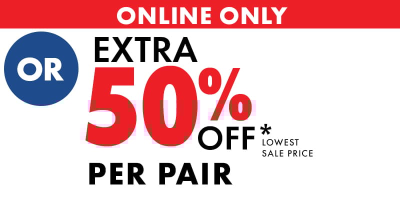 Online Only: Extra 50% off Shoes