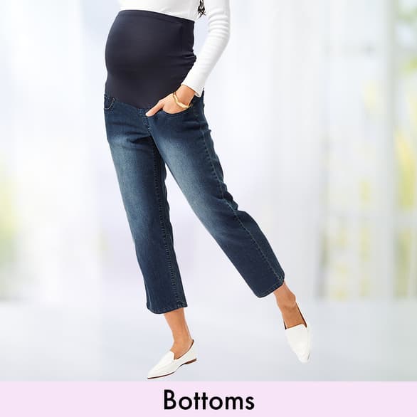 Maternity Times Two Overbelly Capri Poplin Pants - Available in Plus Sizes  