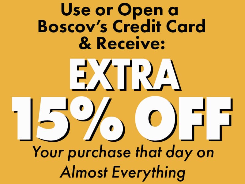 Use Your Boscov's Credit Card, Get Extra 15% Off