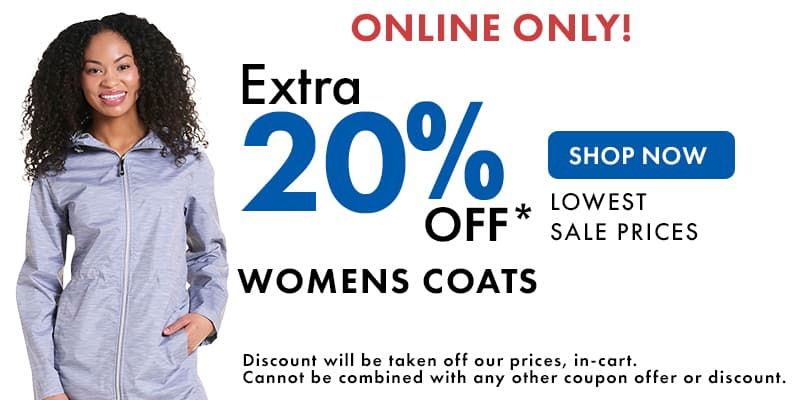 ONLINE ONLY! Extra 20% Off Womens Coats