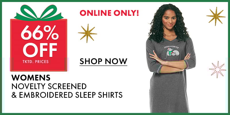 Online Only! 66% Off Tktd. Prices Womens Nightshirts