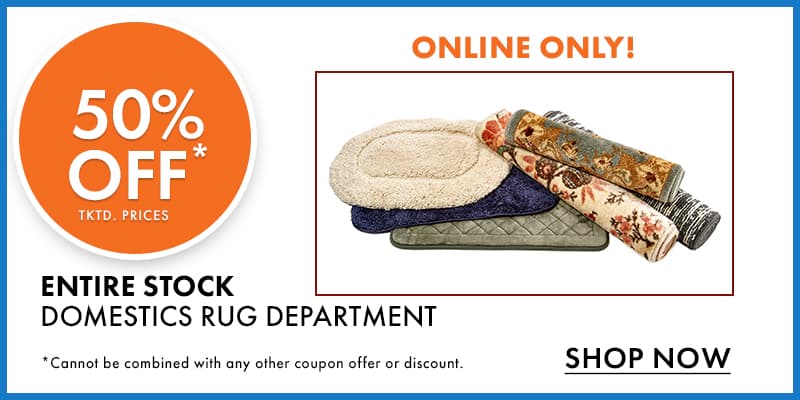 Extra 50% OFF Domestic Rugs