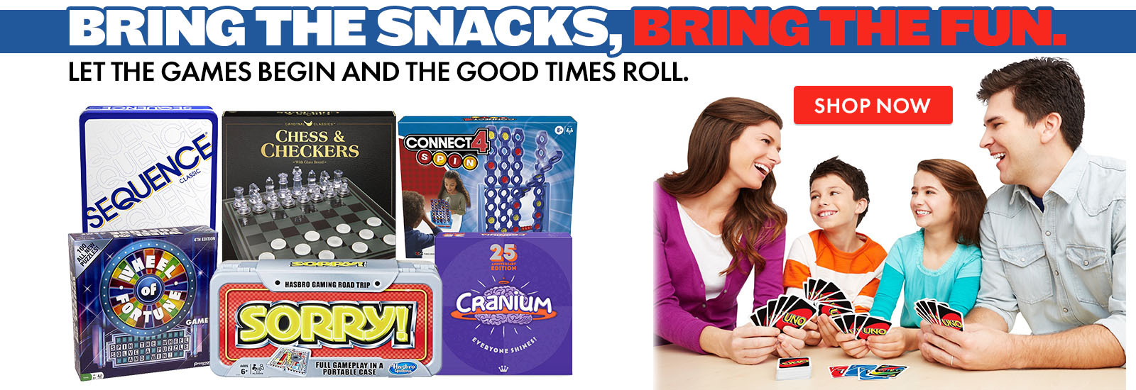 Bring the Snacks, Bring the Fun
Let the games begin and the good times roll.
Shop Now